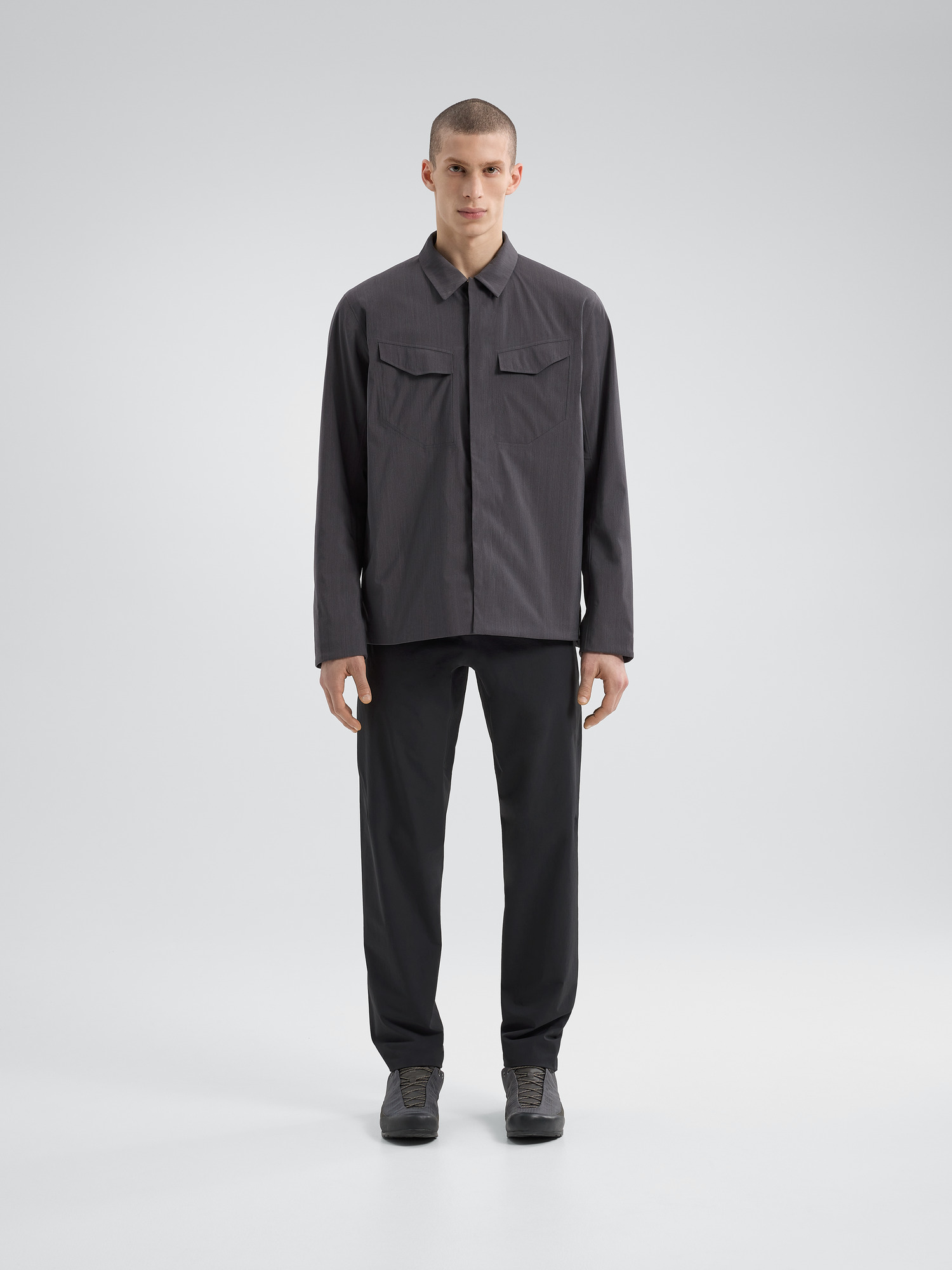 Field Insulated Tech Wool Overshirt Graphite Heather Hover