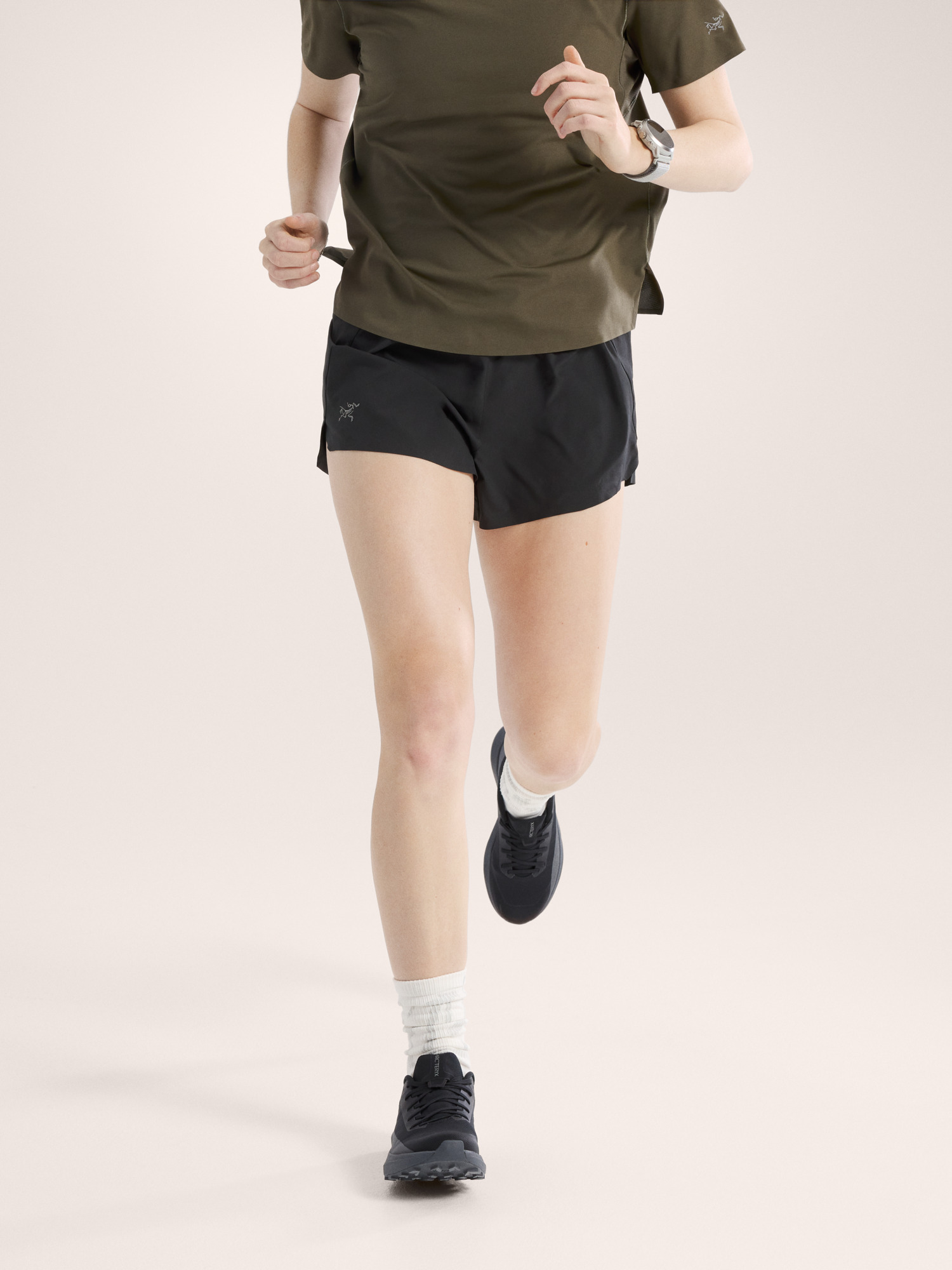 Norvan Short 3" Women's Black X Front View