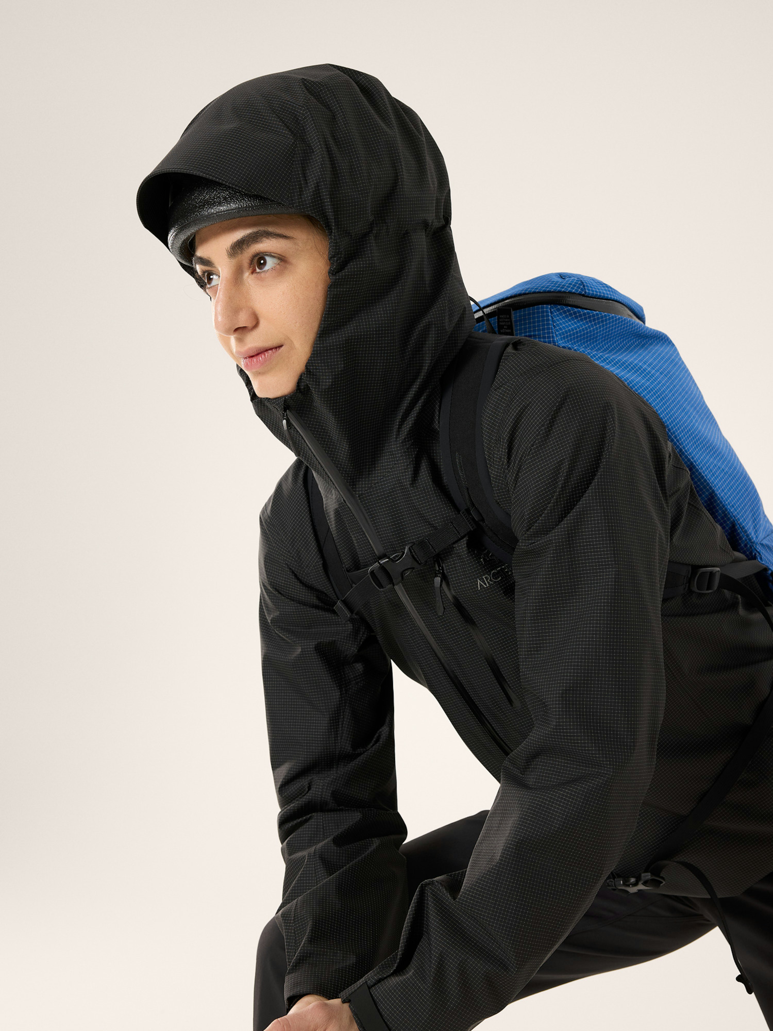 Alpha Lightweight Anorak Women's Black Hood Up