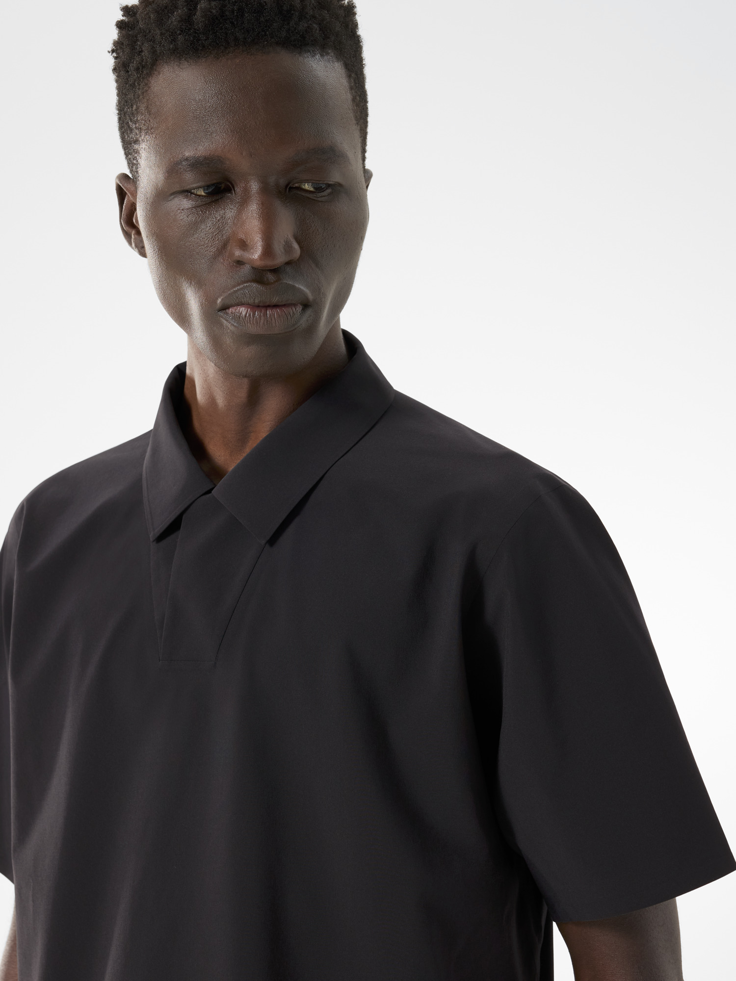 Dromos Tech Polo Shirt SS Black Detail 1