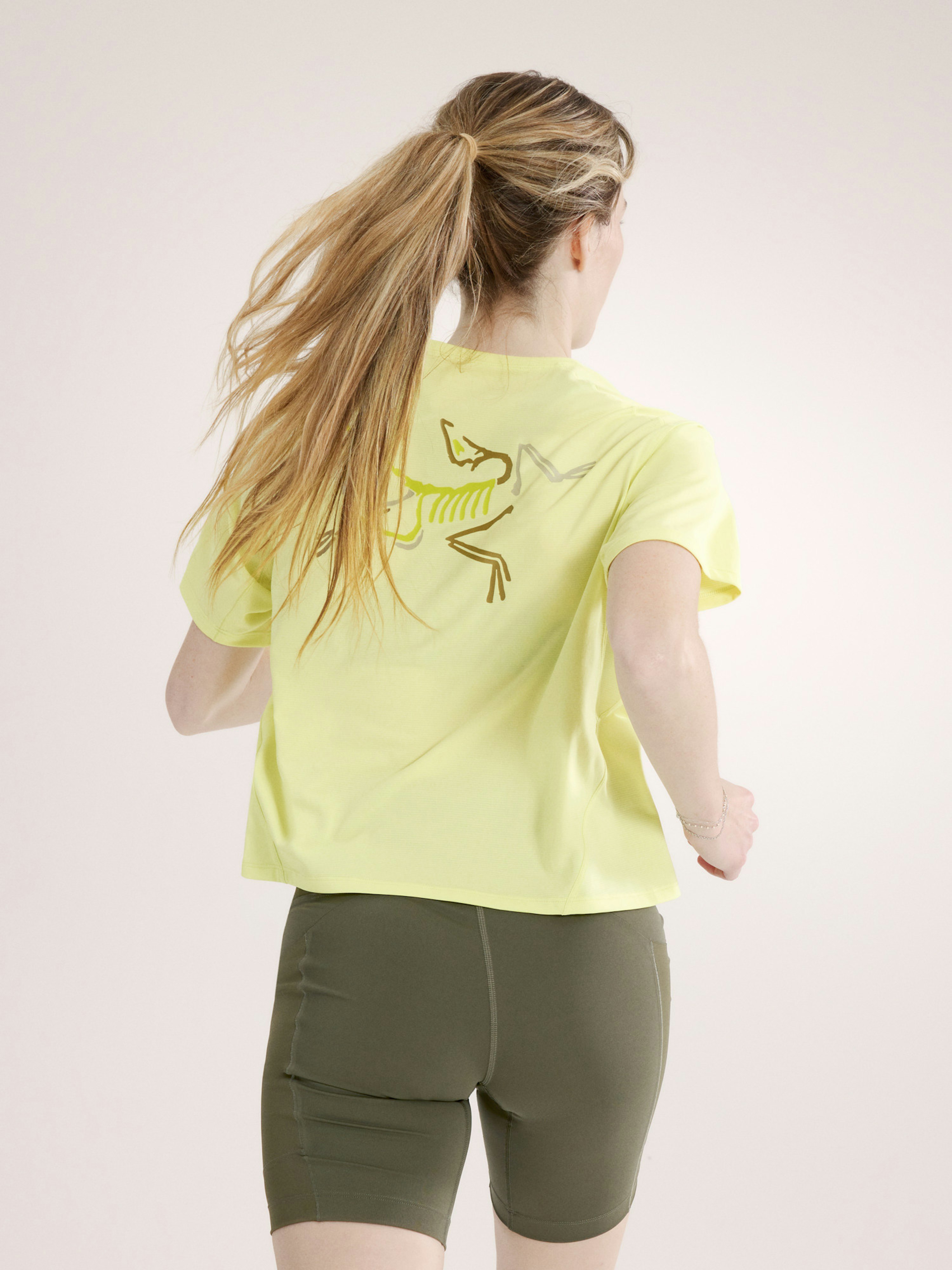 Taema Crop Logo T-Shirt Women's Ray Heather / Euphoria Back View