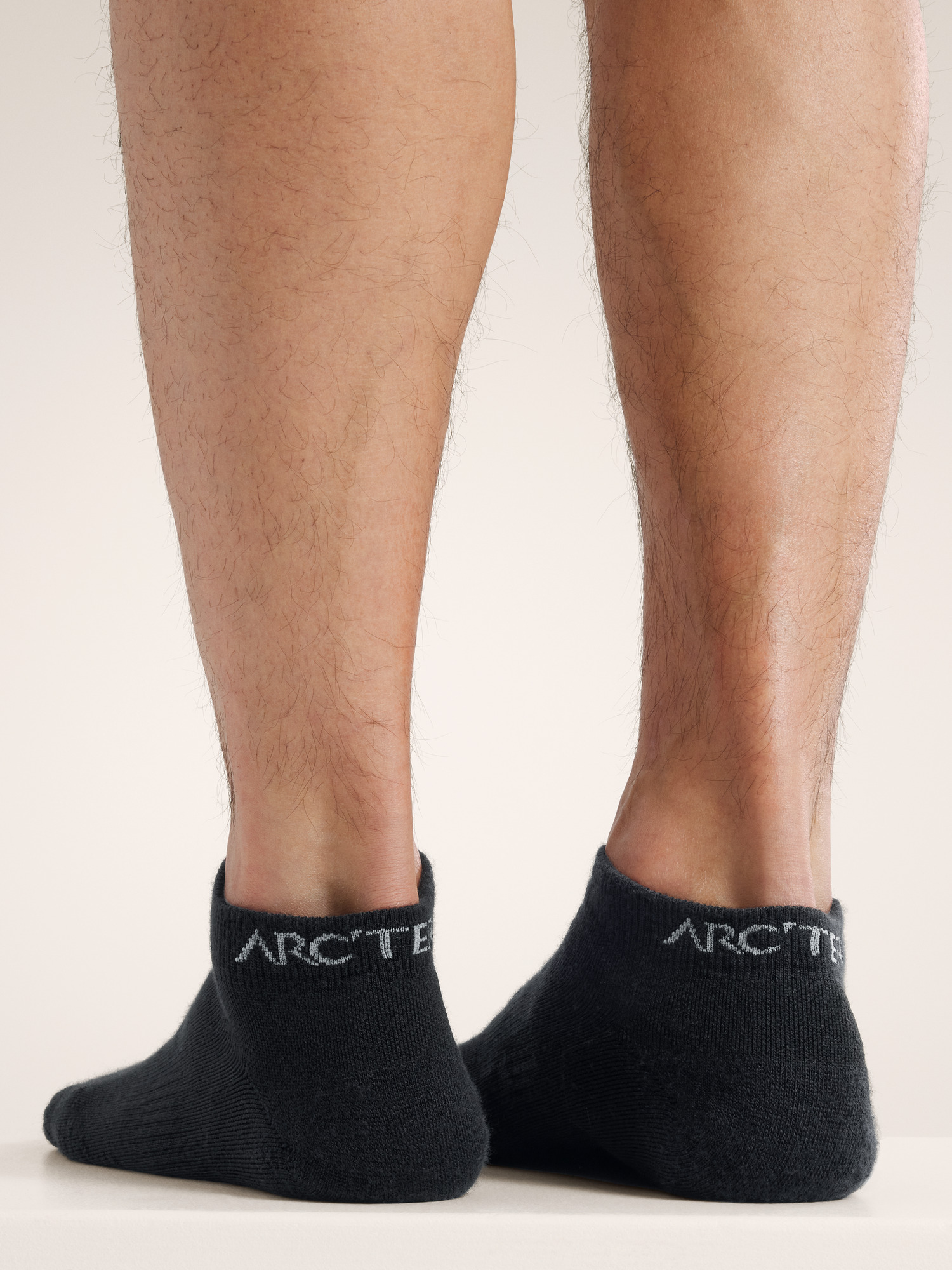 Merino Wool Low Cut Sock Black Back View