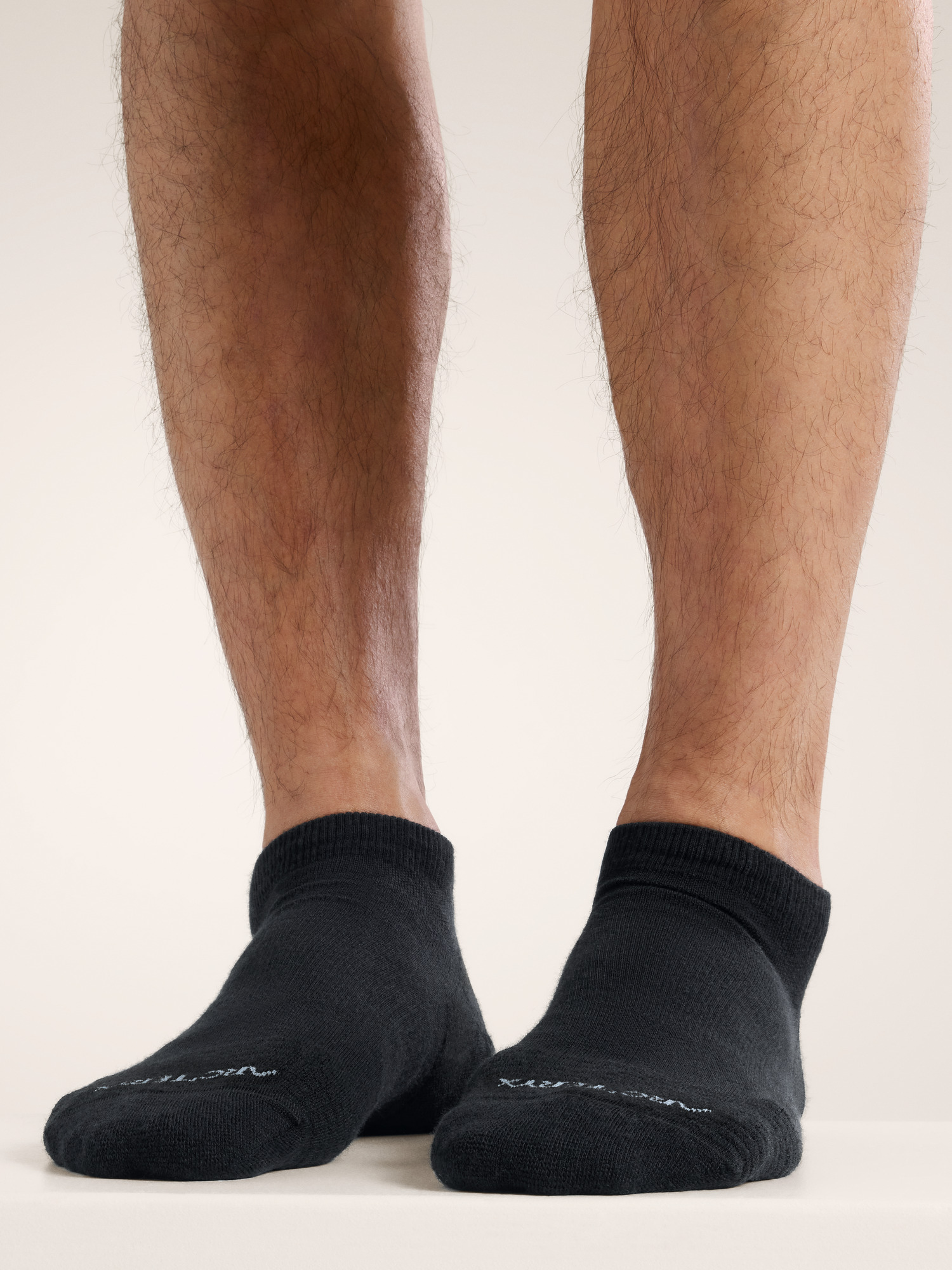 Merino Wool Low Cut Sock Black Front View