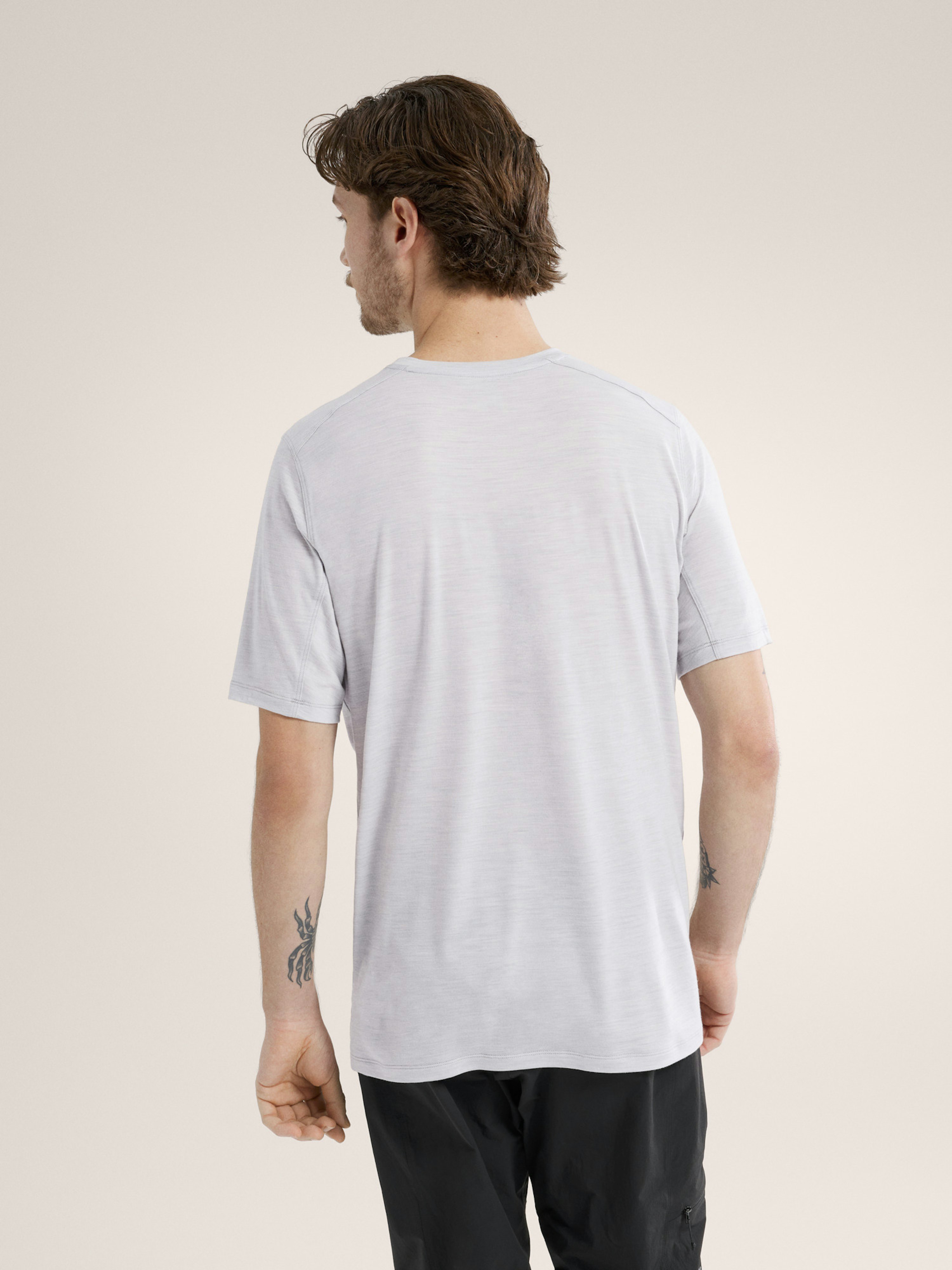 Ionia Merino Wool Shirt SS Solitude Heather Back View