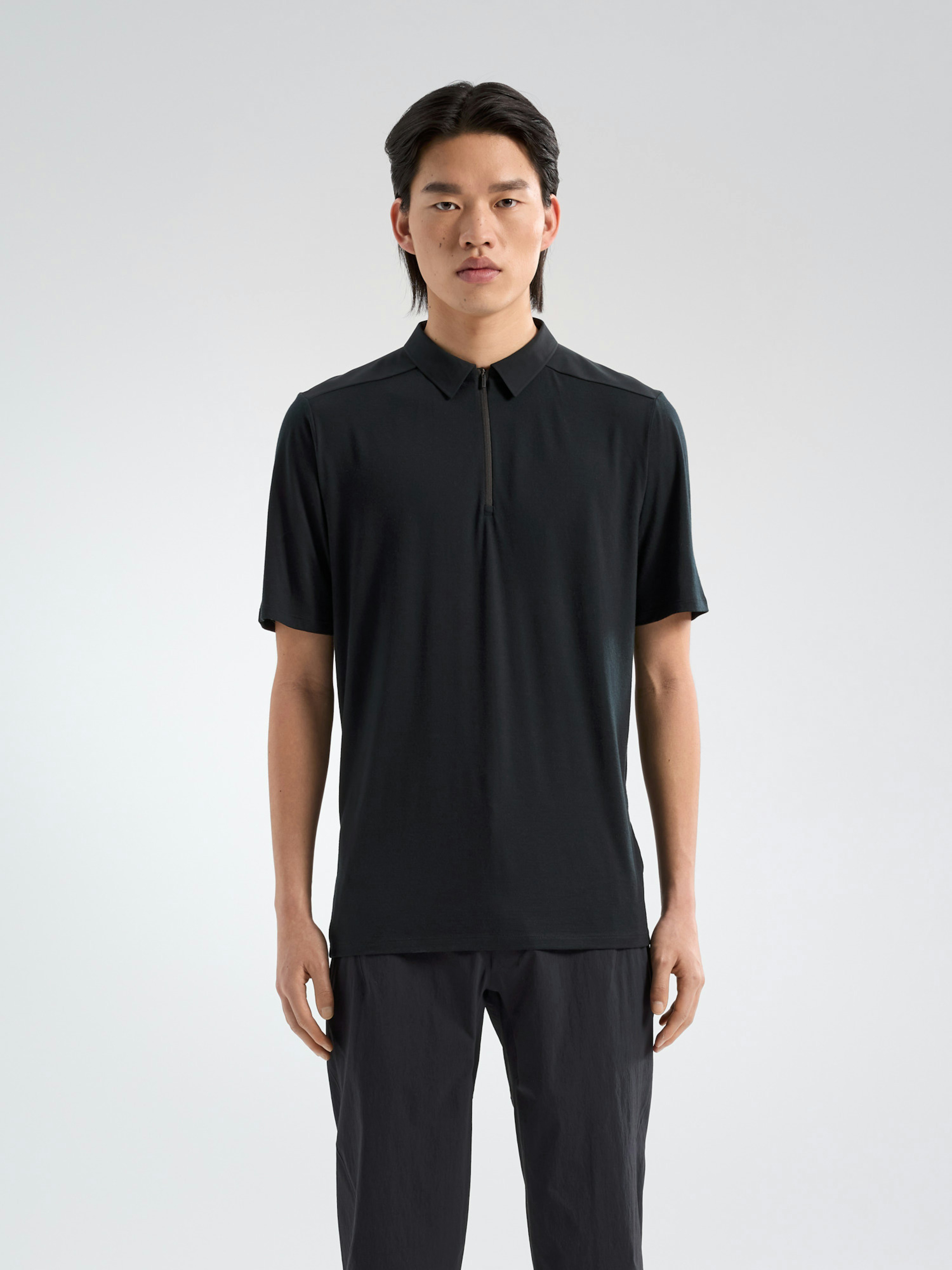 Frame Polo Shirt SS Black Front View