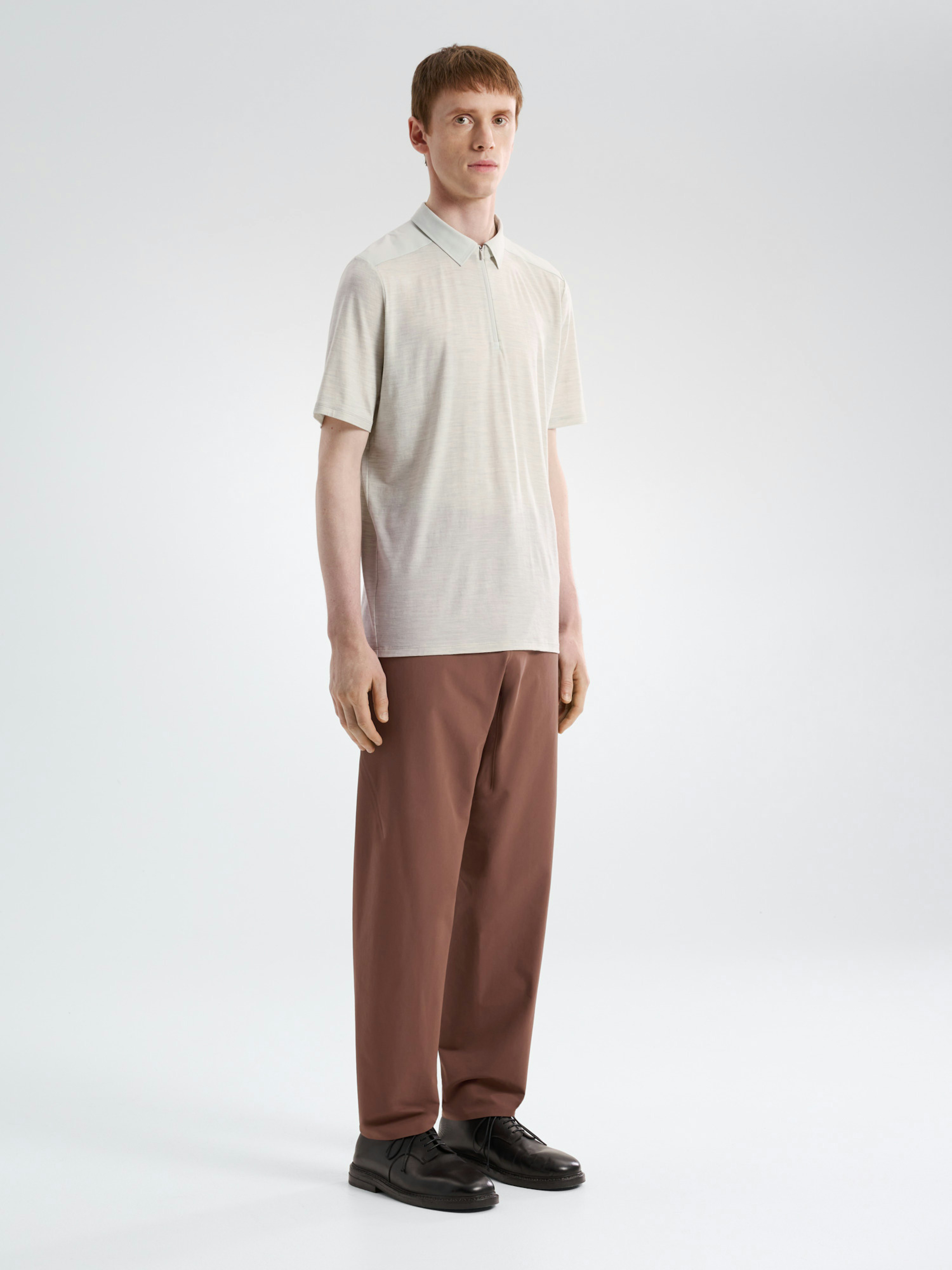 Frame Polo Shirt SS Dark Cocoon Heather 3 4 Front View