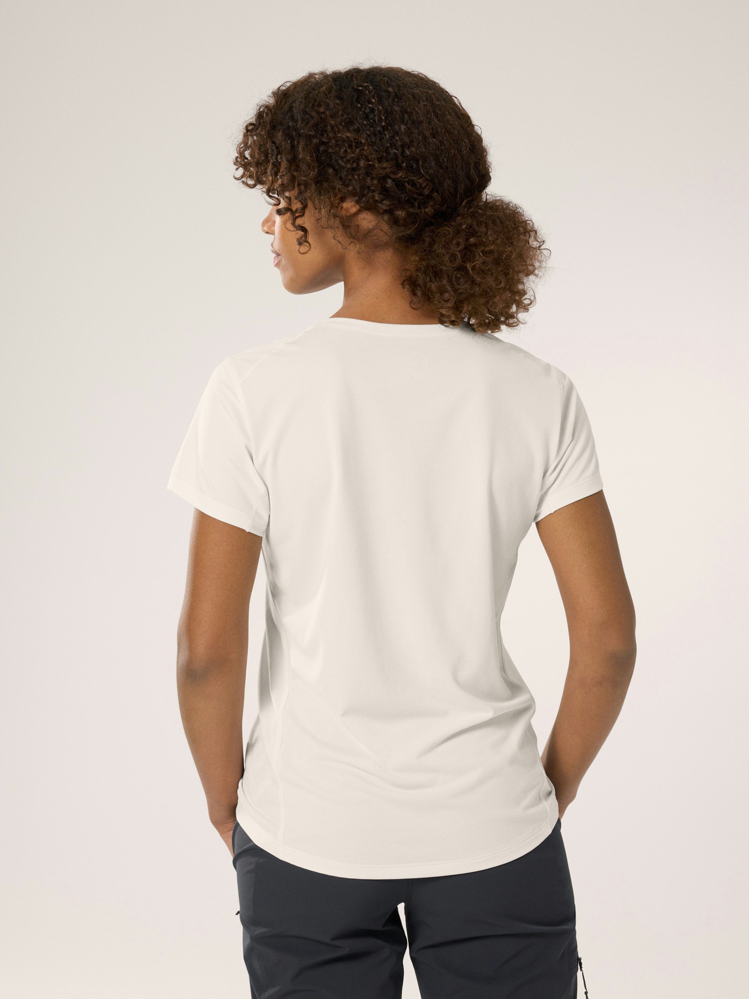 Taema Crew Neck Shirt SS Arctic Silk Heather Women's S-Back View