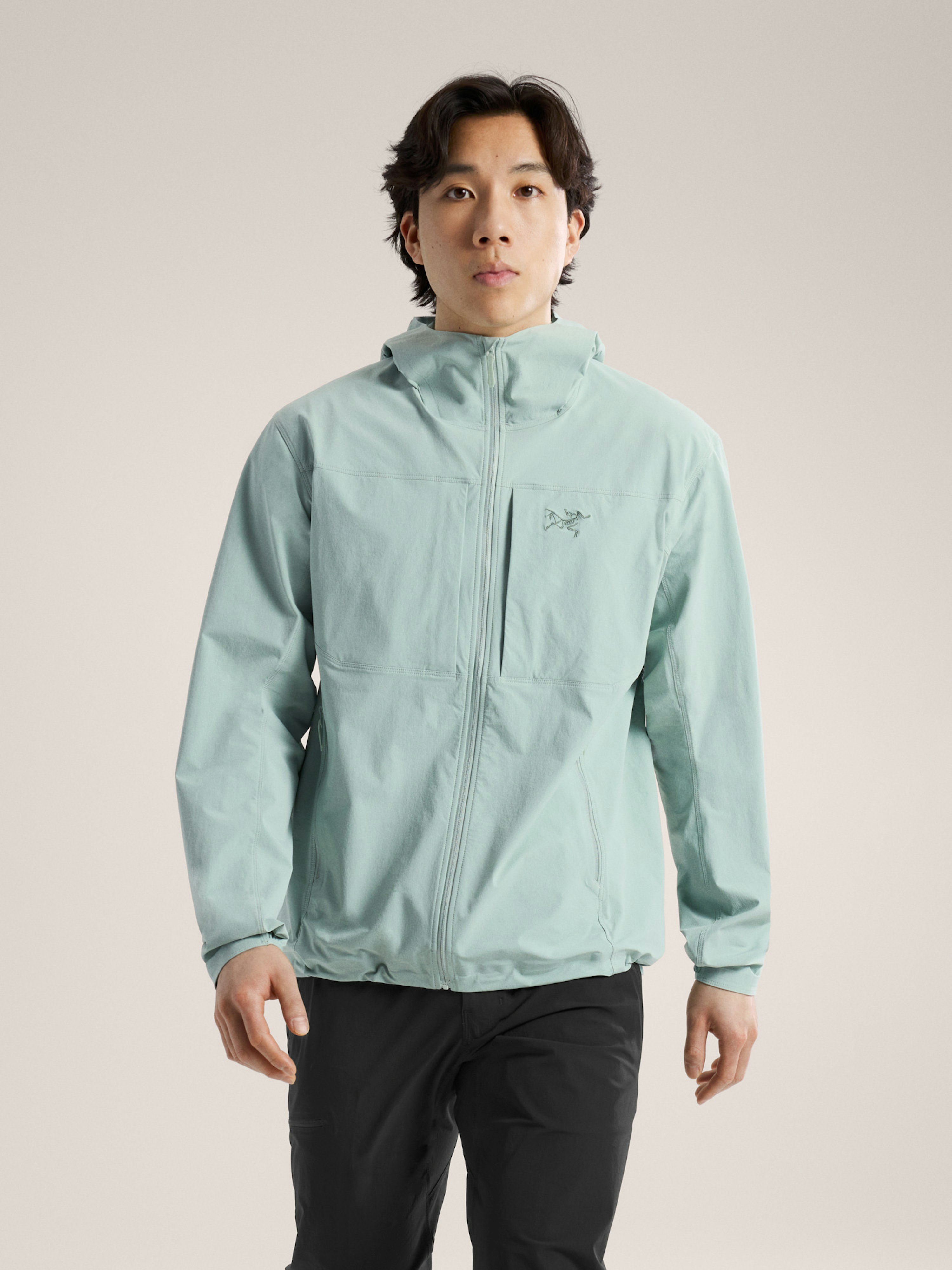 Gamma Lightweight Hoody Stone Green Front View