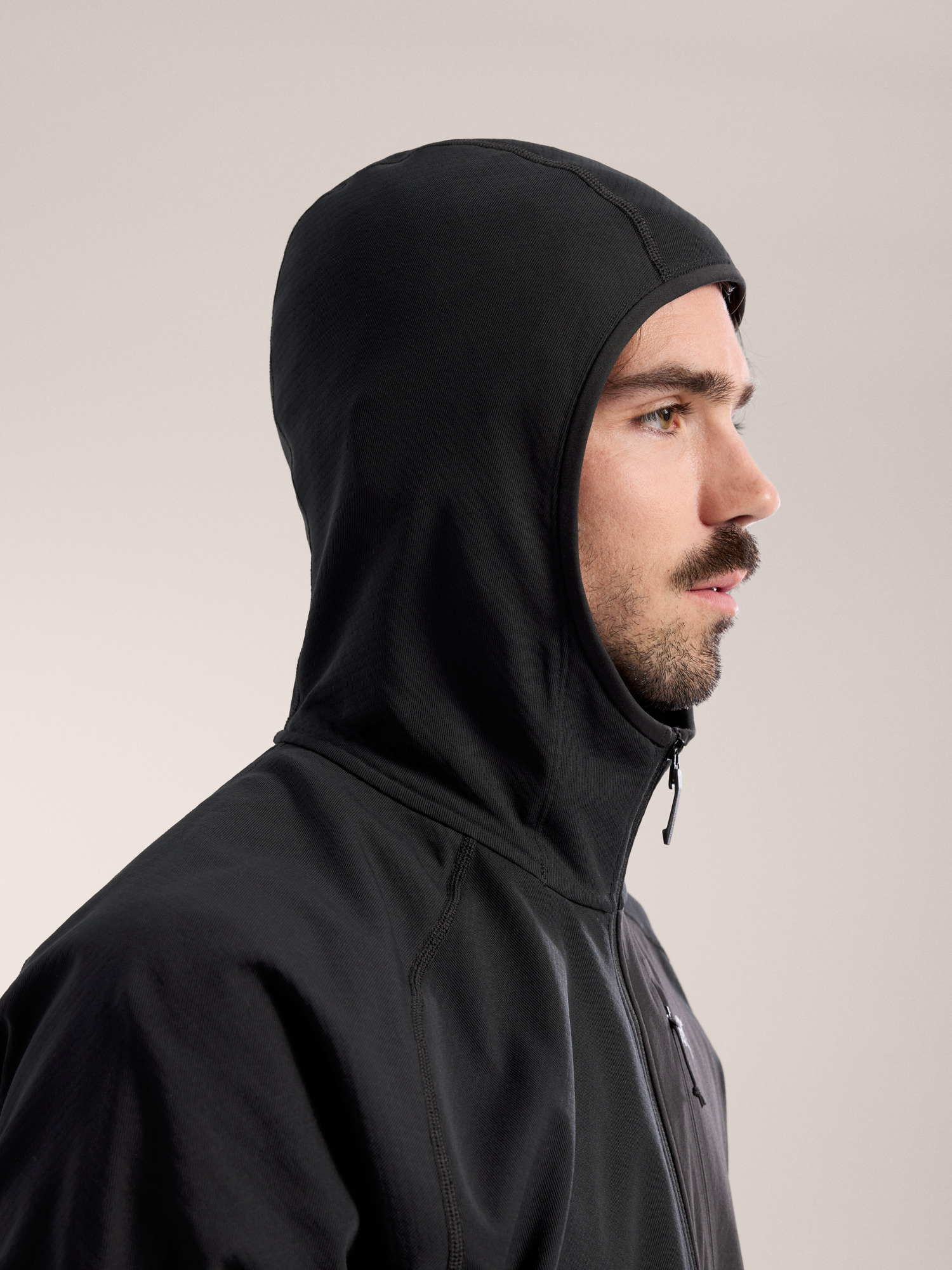 Delta Hoody Black Hood Up