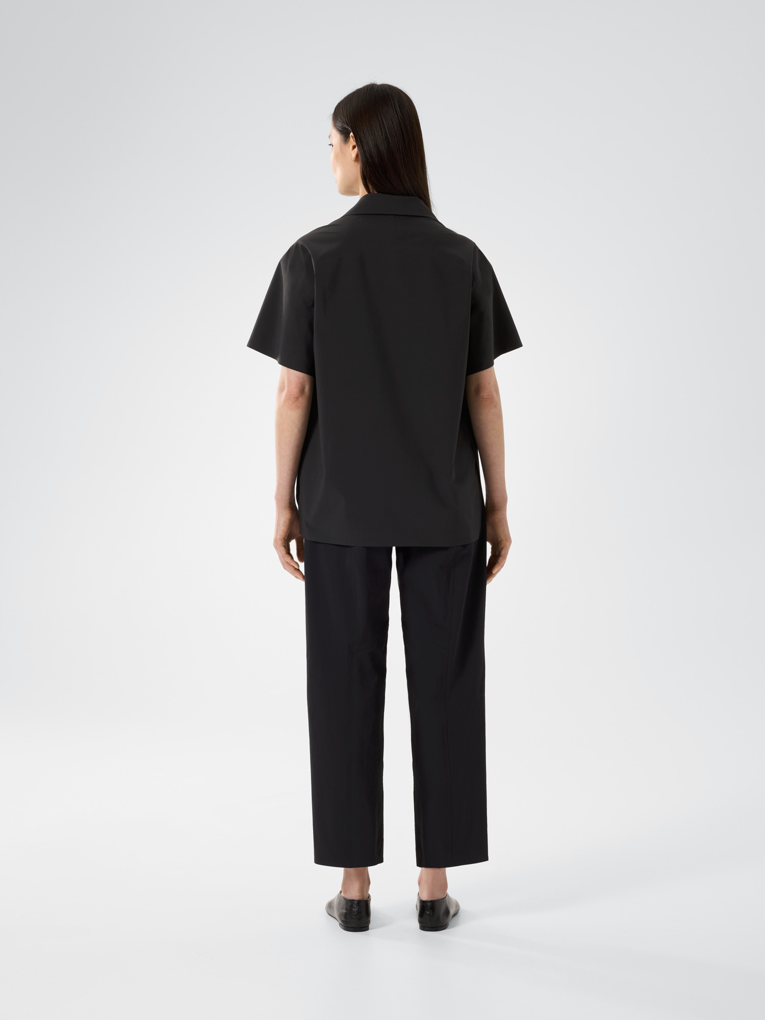 Eave V Neck Shirt Women's Black Back View