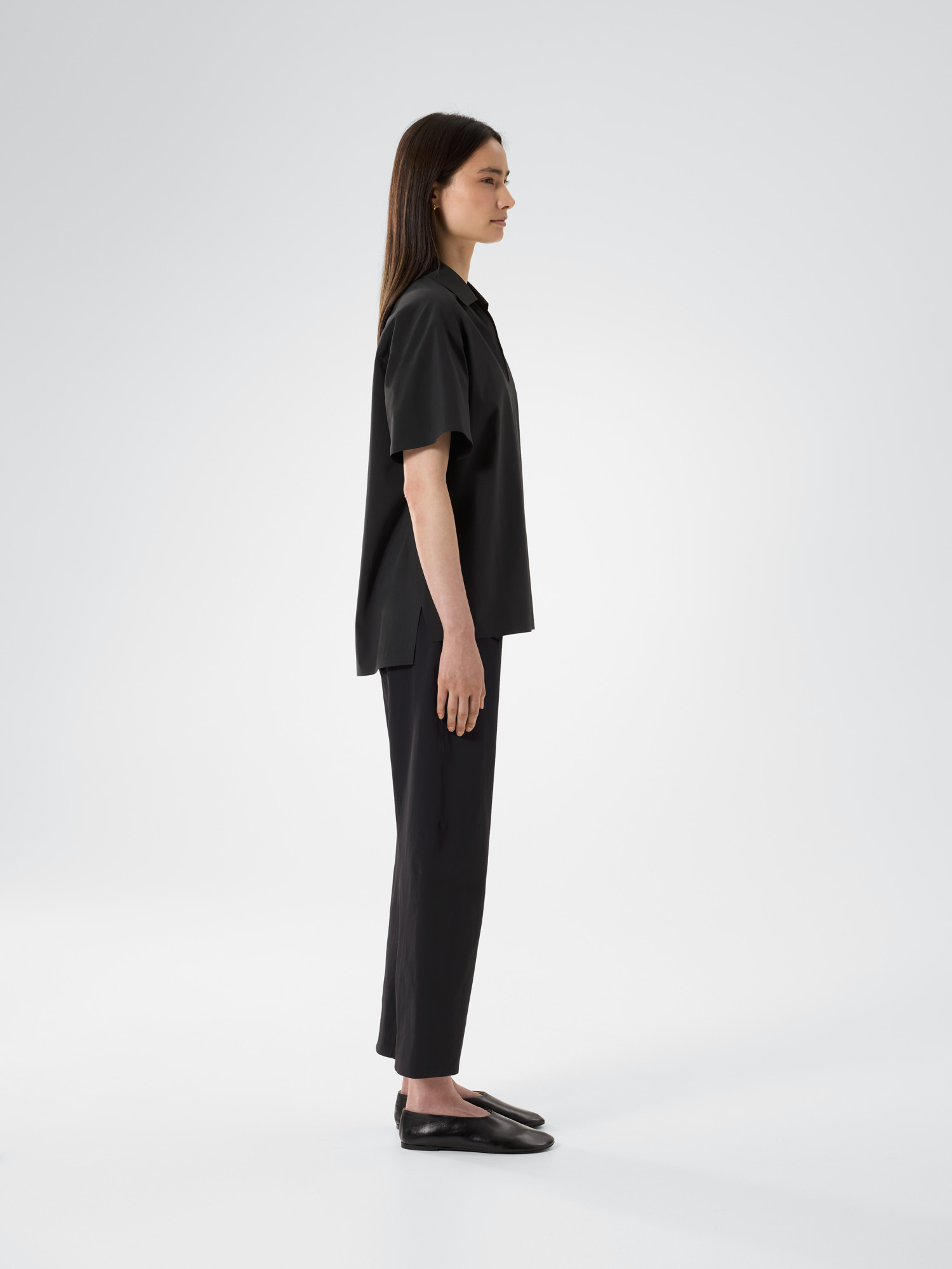 Eave V Neck Shirt Women's Black Side View