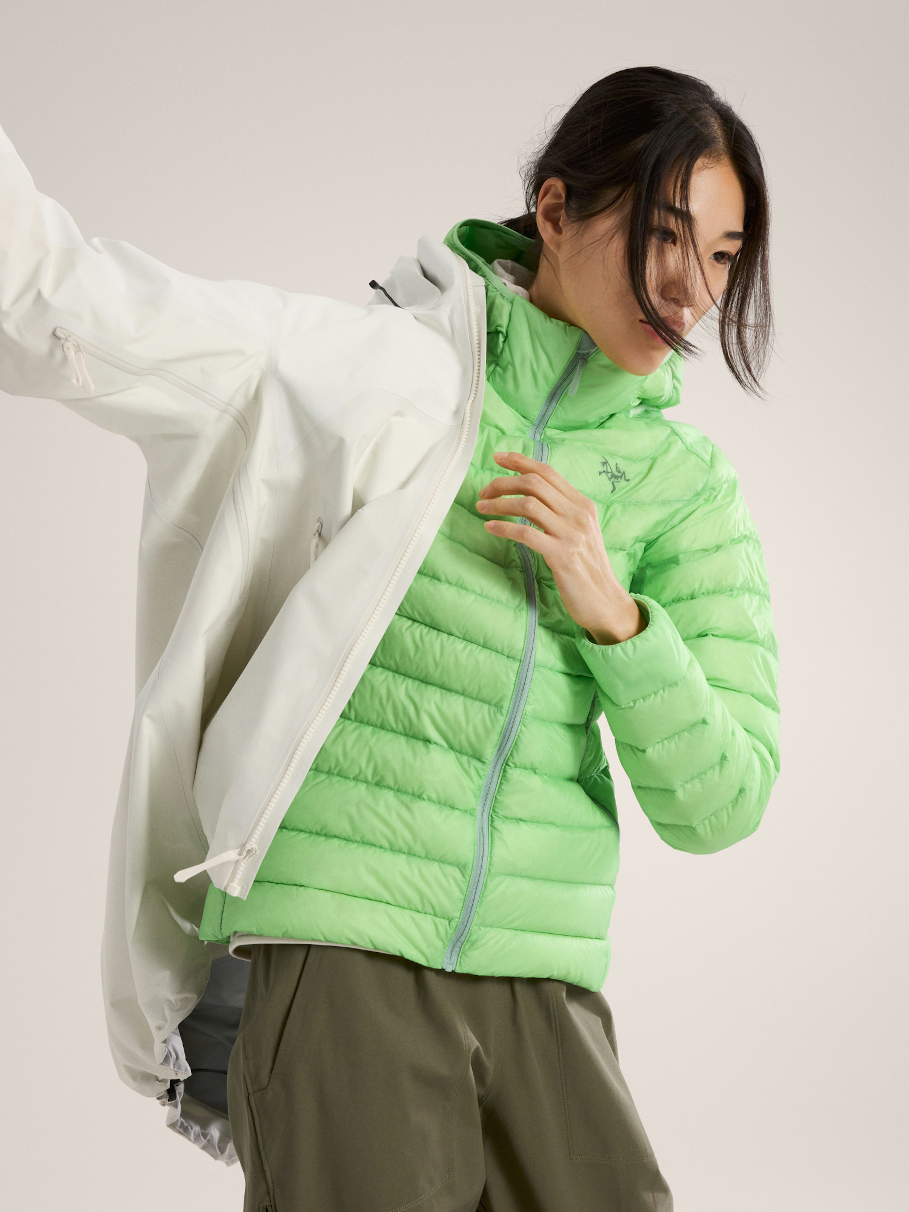 Cerium Hoody Women's Phosphorescent / Stone Green Detail 2