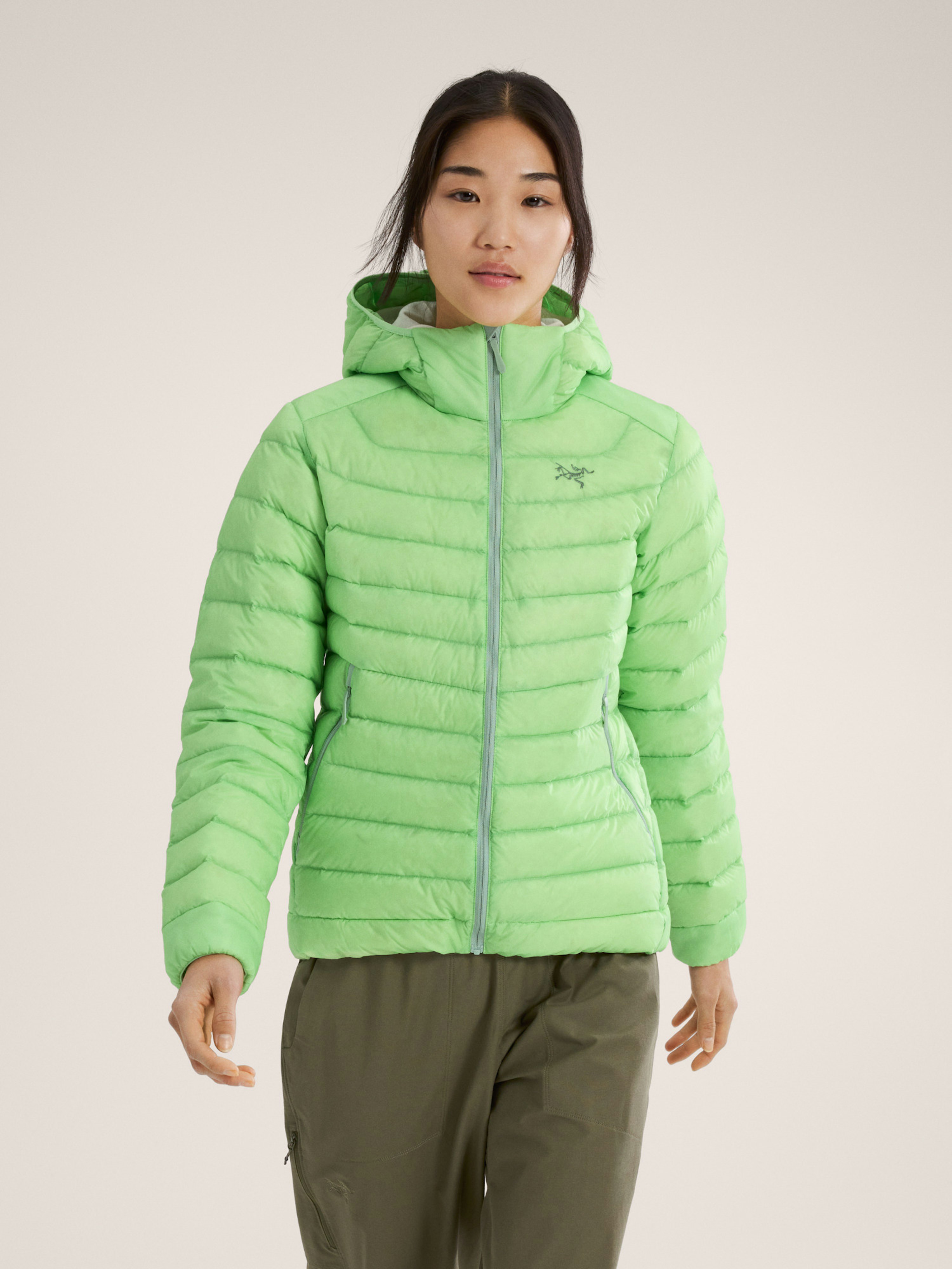Cerium Hoody Women's Phosphorescent / Stone Green Front View
