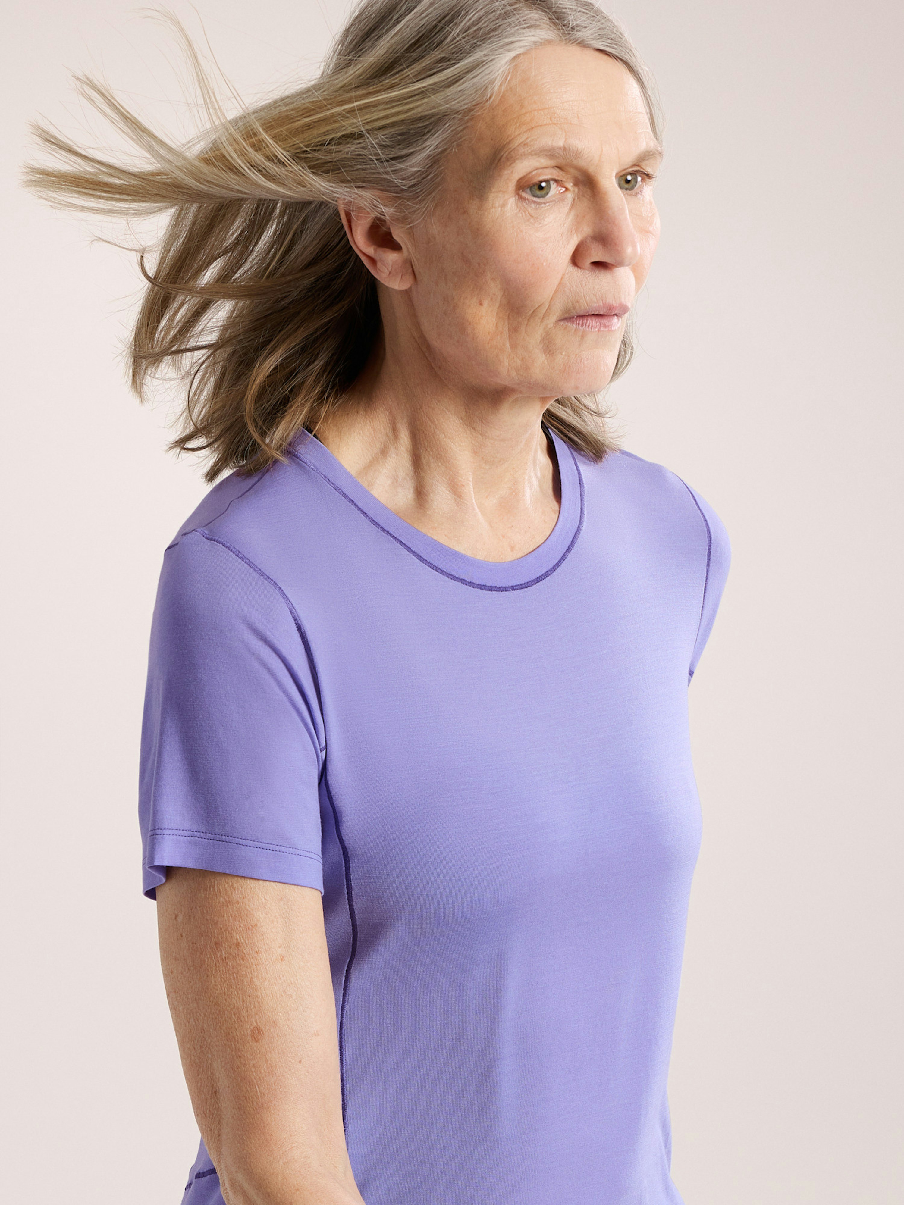 Lana Merino Wool Crew Shirt SS Women's Moonstone Hover