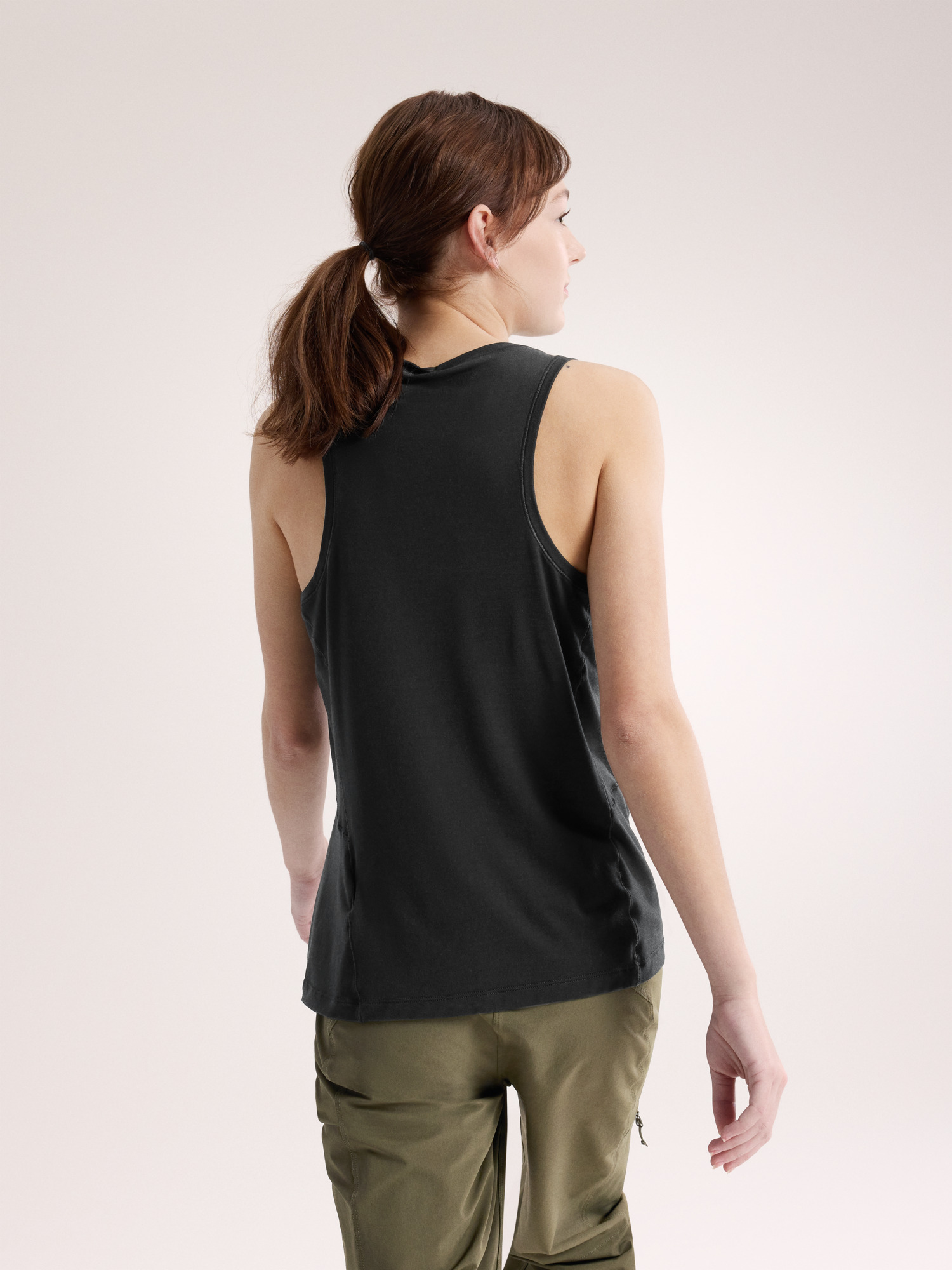 Lana Merino Wool Tank Women's Black Back View