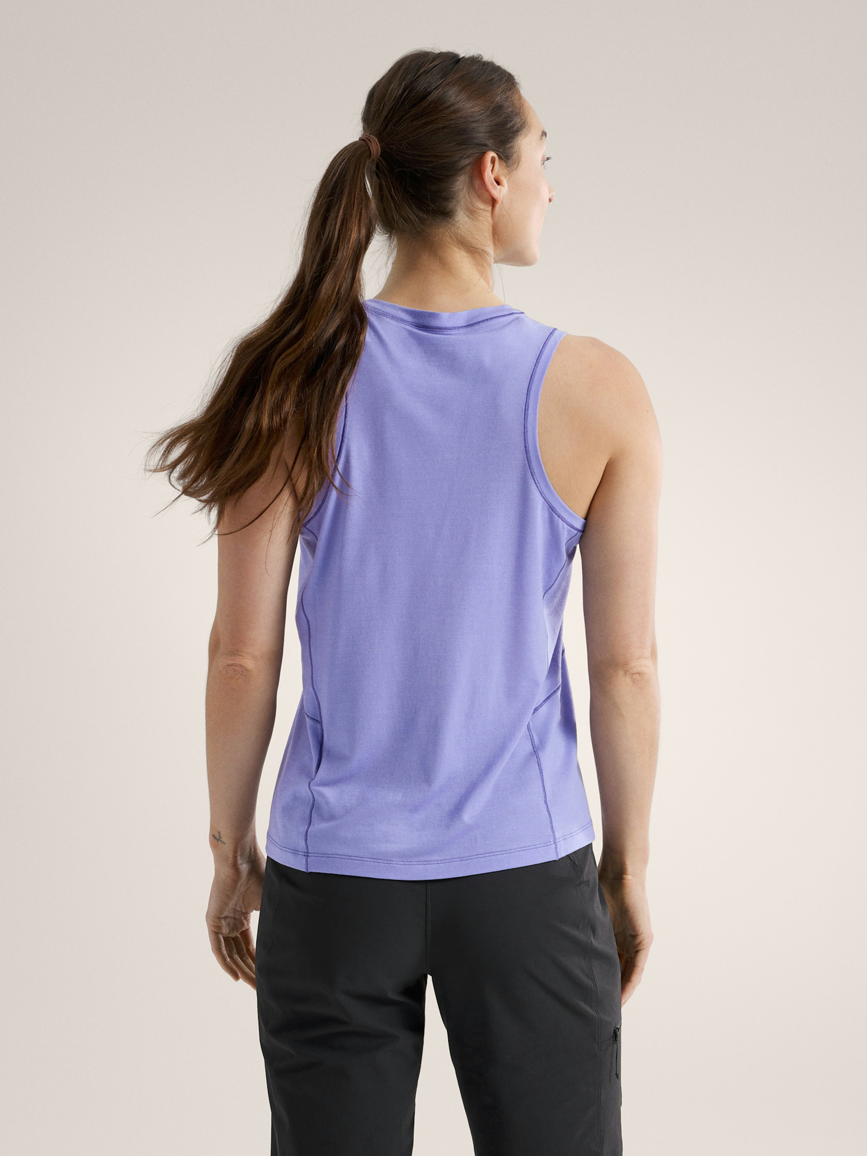 Lana Merino Wool Tank Women's Moonstone Back View