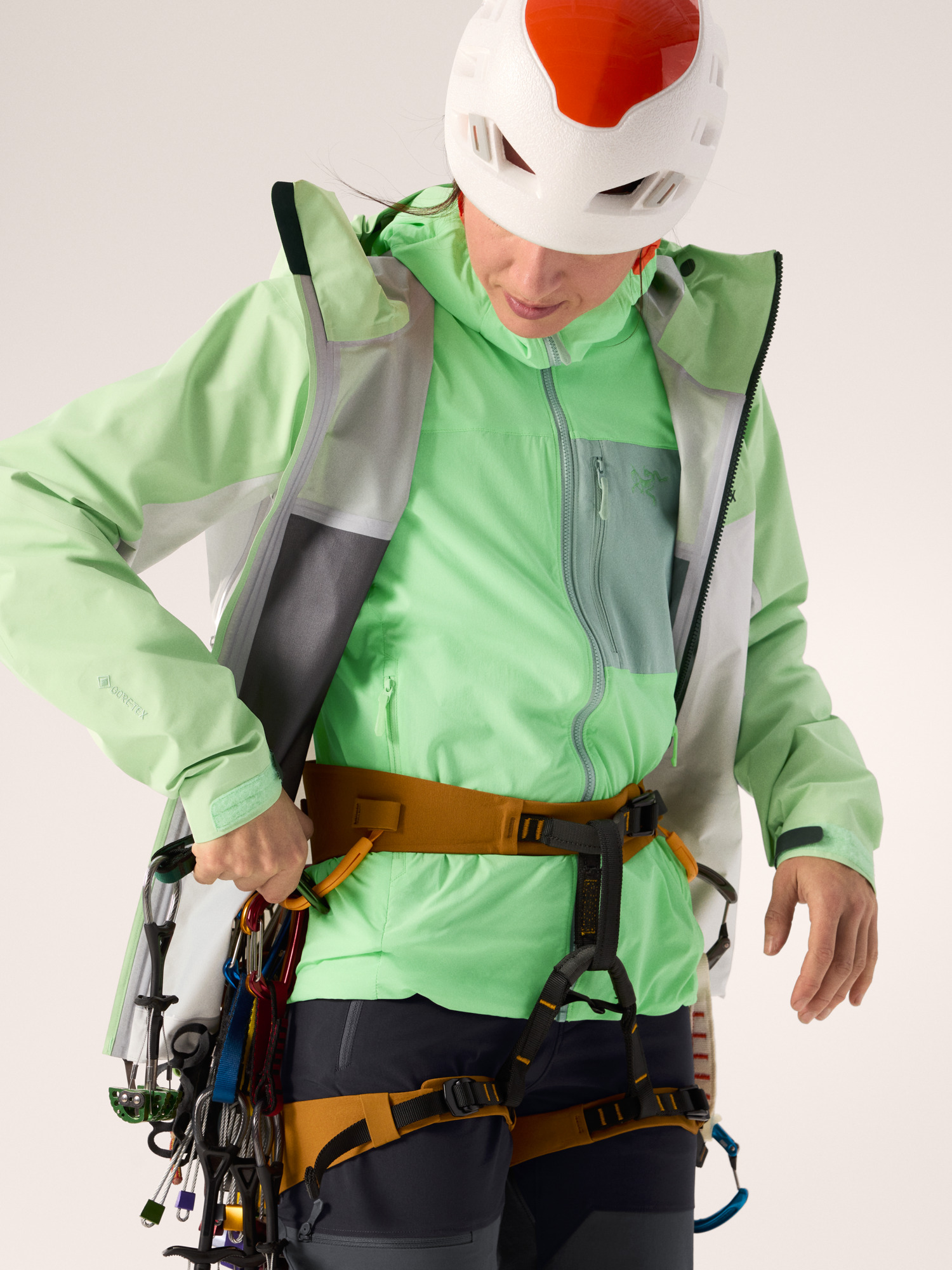 Proton SL Hoody Women's Phosphorescent / Stone Green Detail 2