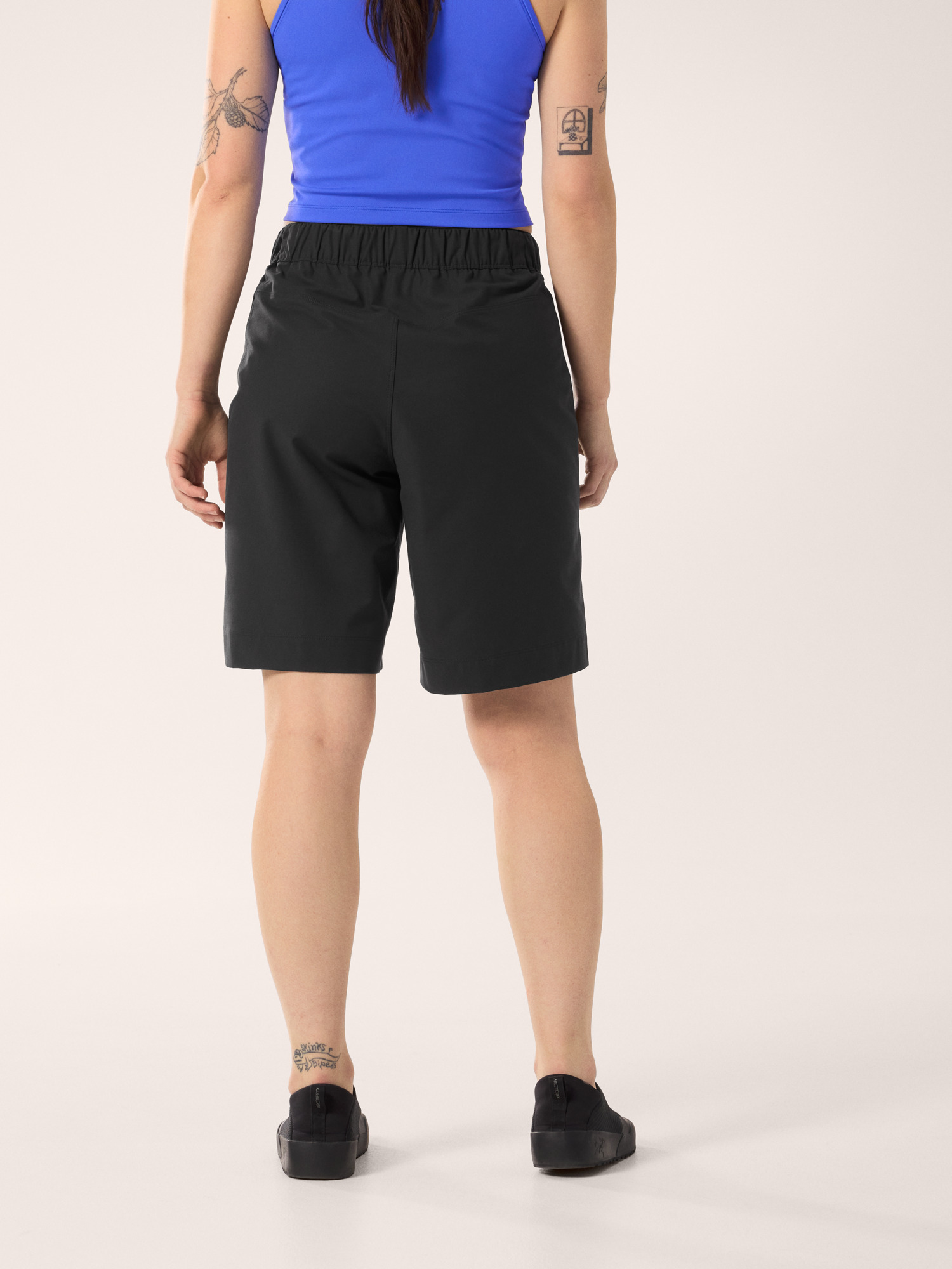 Kragg Cotton Short 9" Women's Black Back View