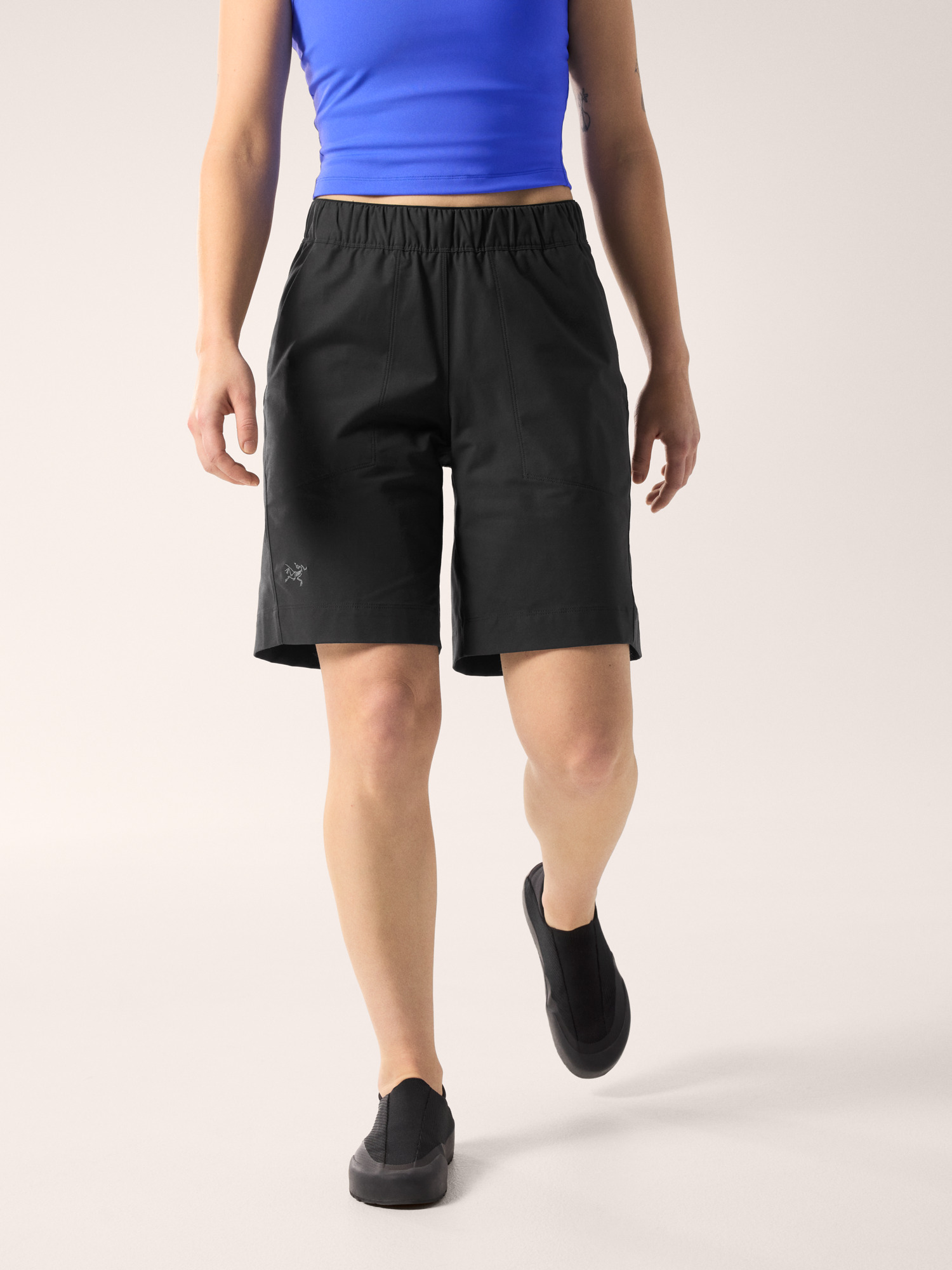 Kragg Cotton Short 9" Women's Black Front View