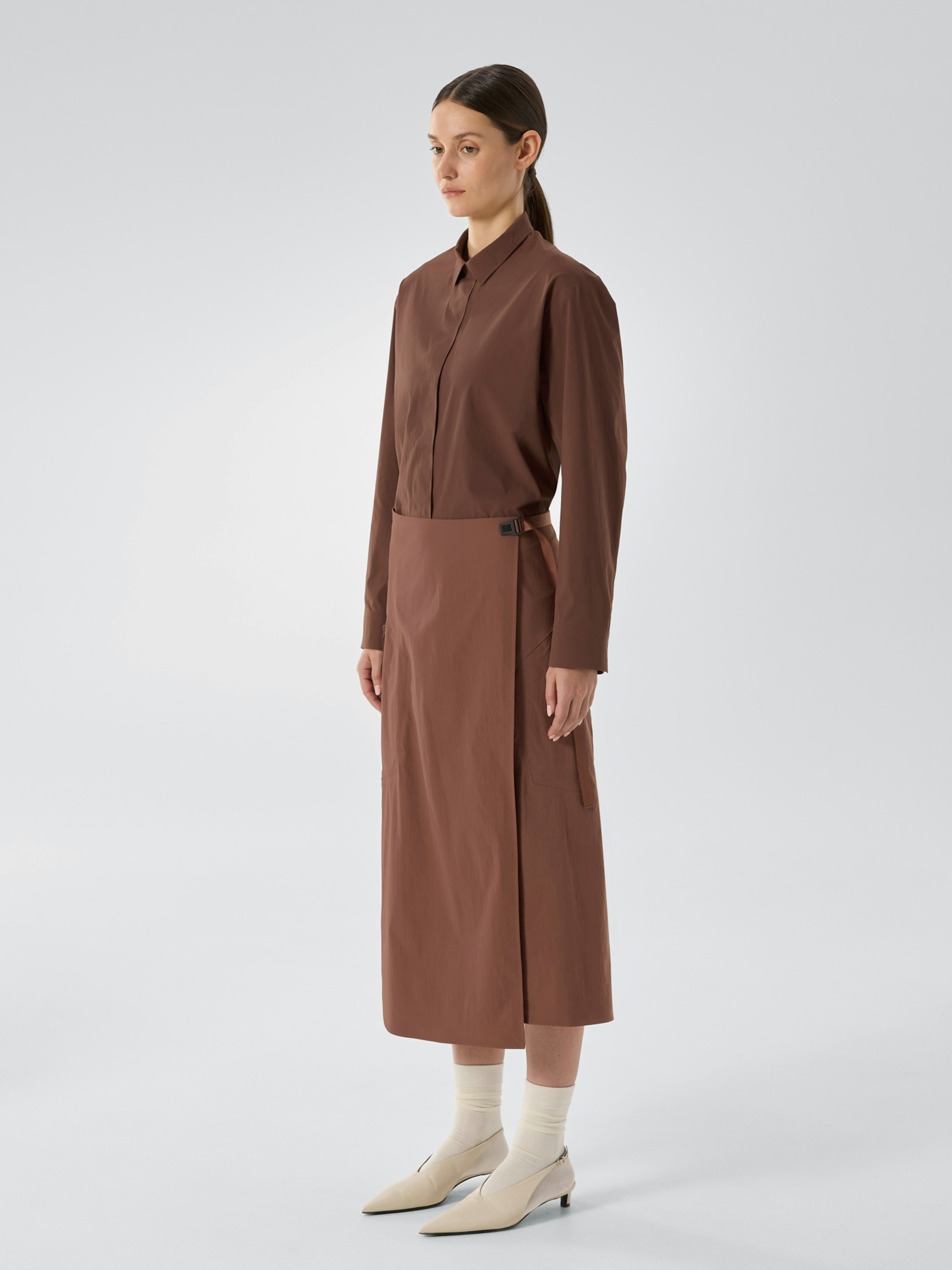 Lota Skirt Women's Ganache 3 4 Front View