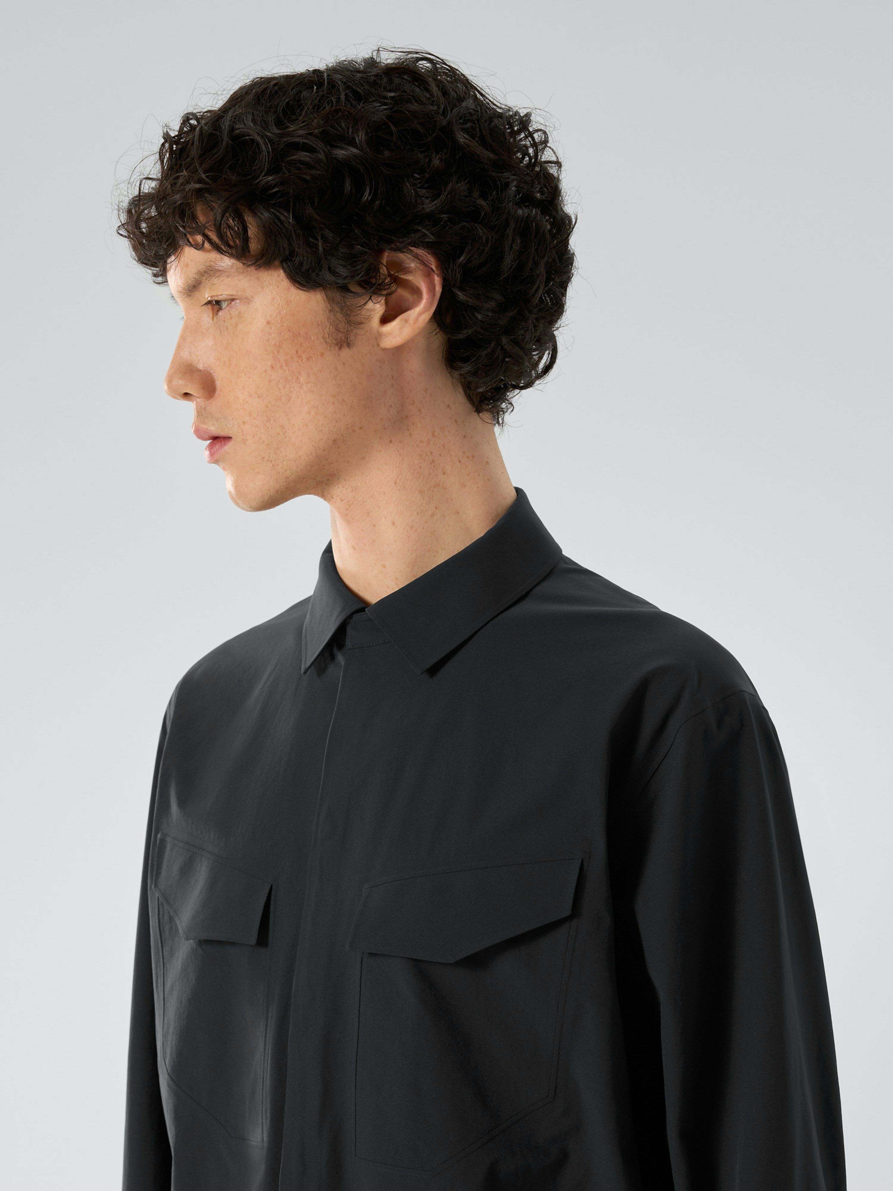 Field Shirt LS Black Detail 1