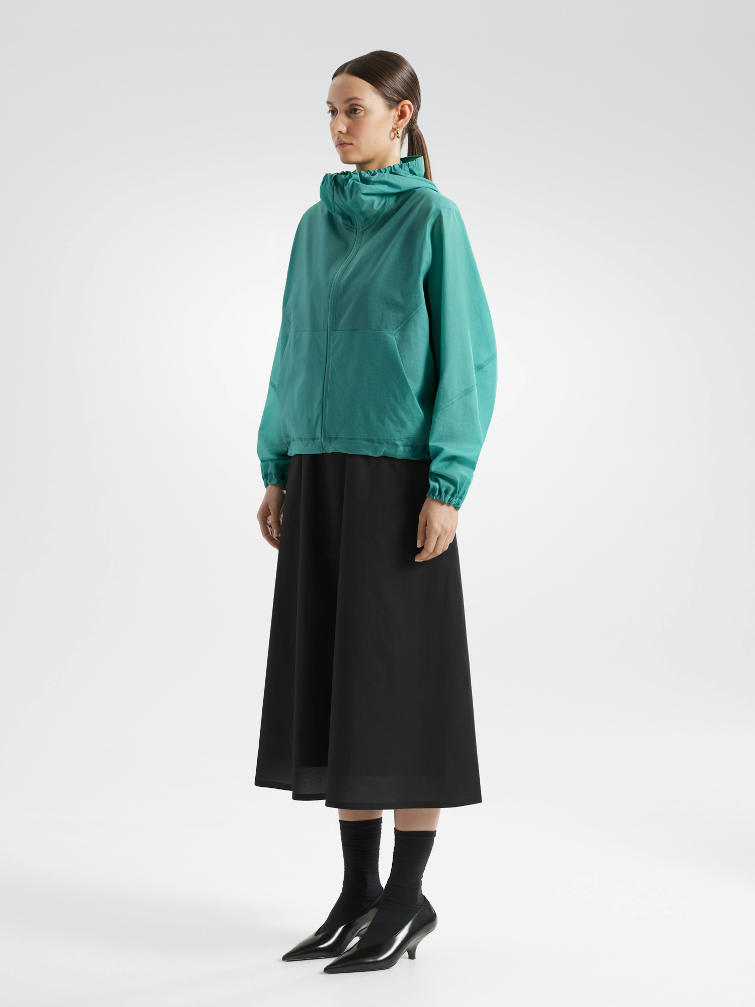Asset Airshell Jacket Women's Verdigris 3 4 Front View