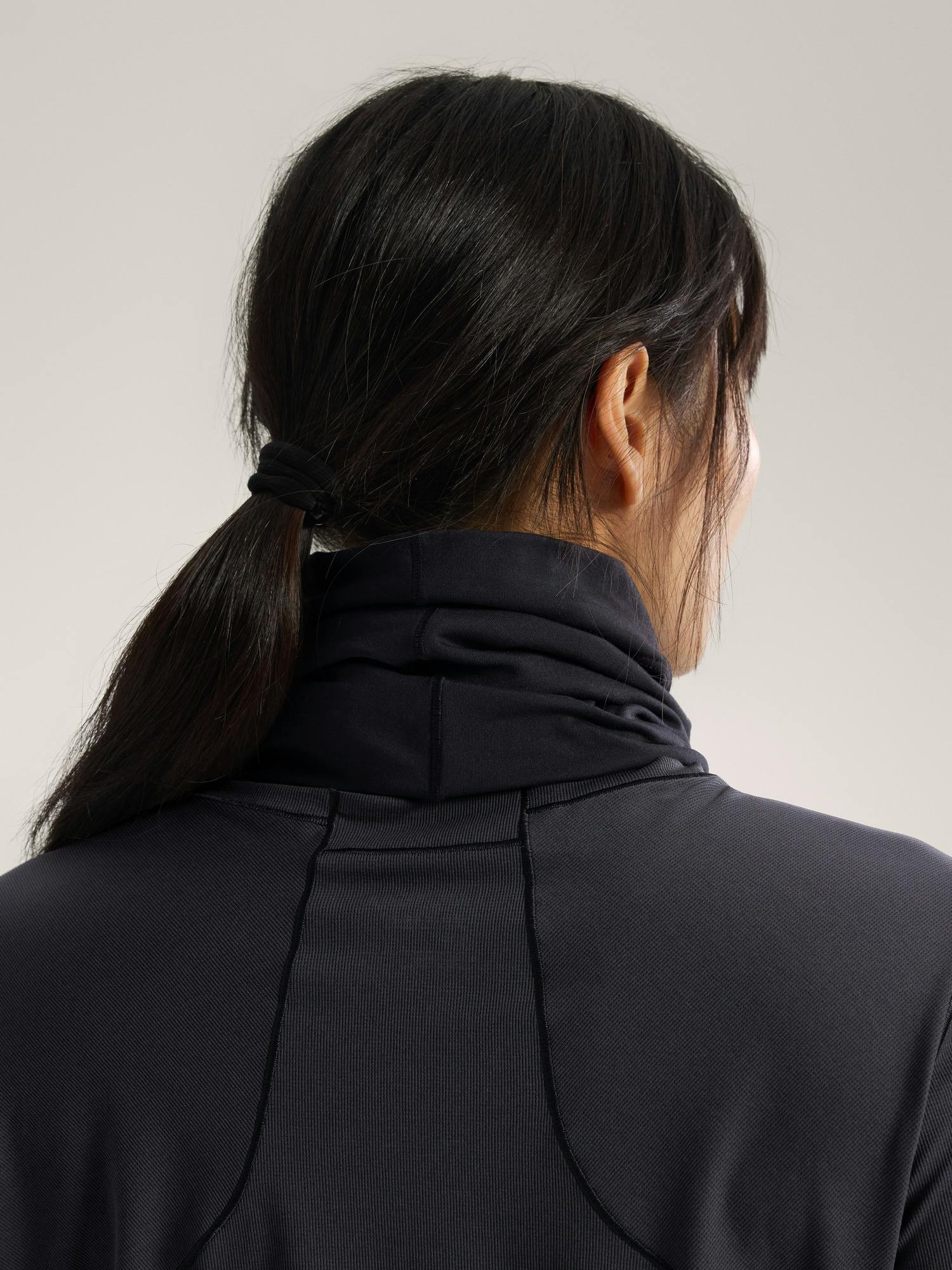 Rho Synthetic Neck Gaiter Long Black Back View