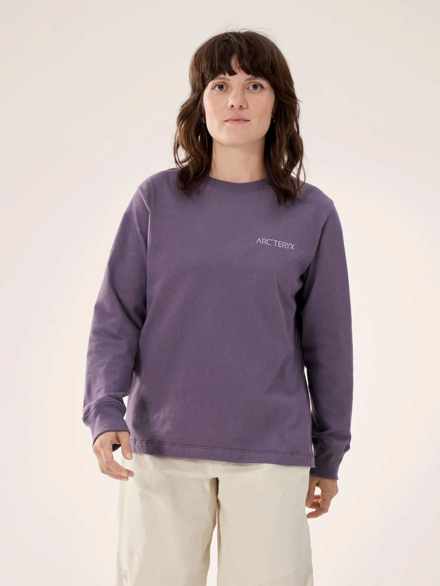 Camiseta manga larga Kragg Cotton Bird Crew Neck Mujer