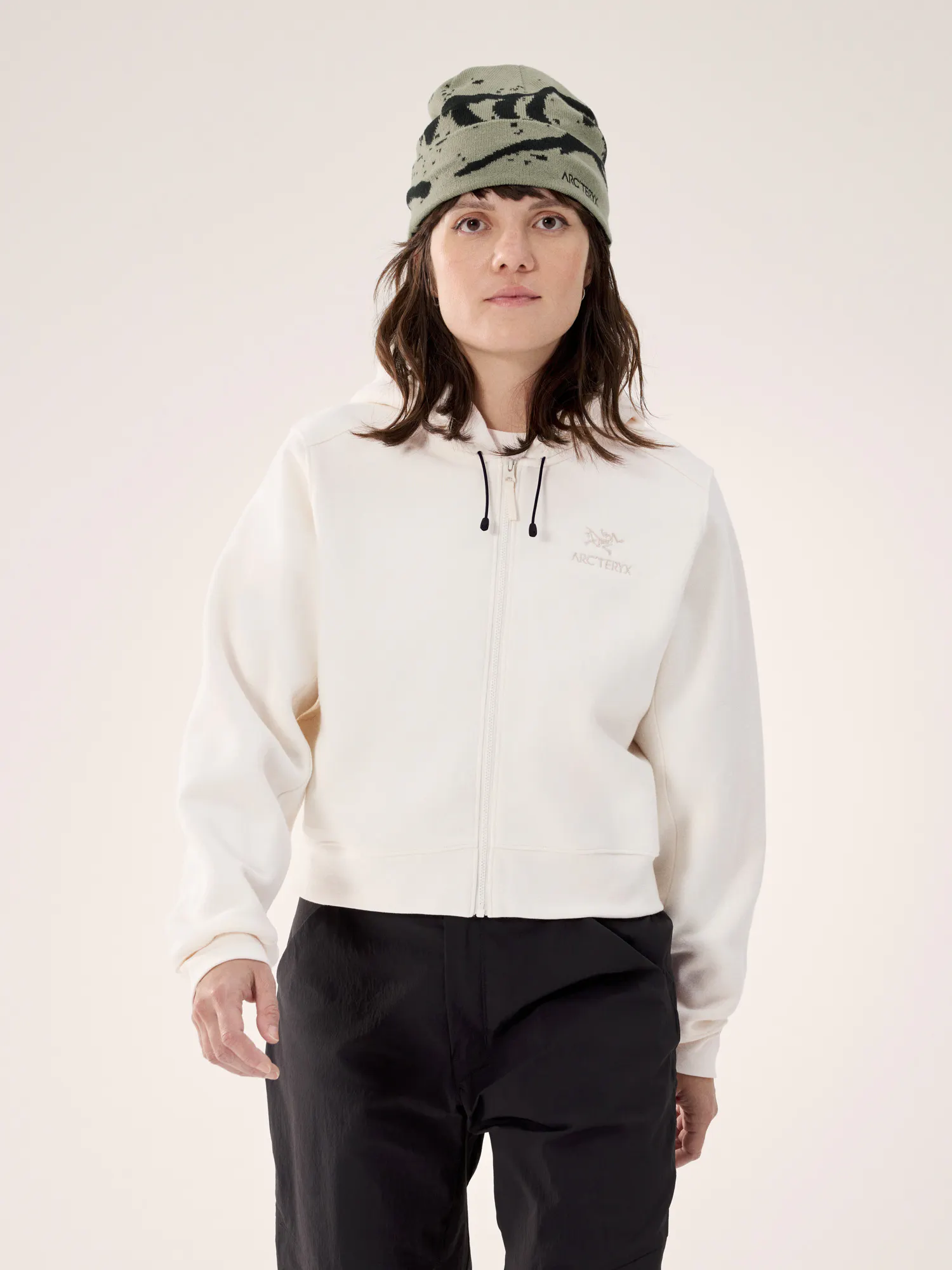 Emblem Fleece Full Zip Crop Hoody Women's | Arc'teryx United States