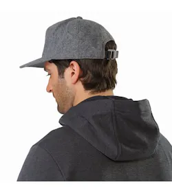 7 Panel Wool Ball Cap Heather Grey Back View
