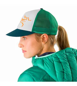 Bird Trucker Hat Levitate Labyrinth Delos Grey Back View