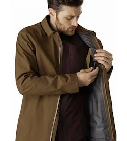 Keppel Trench Coat Griz Internal Security Pocket