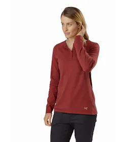 Sirrus Henley LS Women's Sequoia Heather Front View