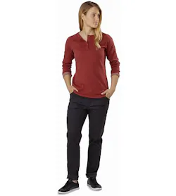 Sirrus Henley LS Women's Sequoia Heather Full Body